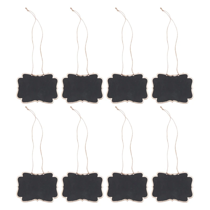 NEW-36Pcs Mini Chalkboards Signs, Hanging Wooden Chalkboard Tags, Double-Sided Message Board With Hanging String