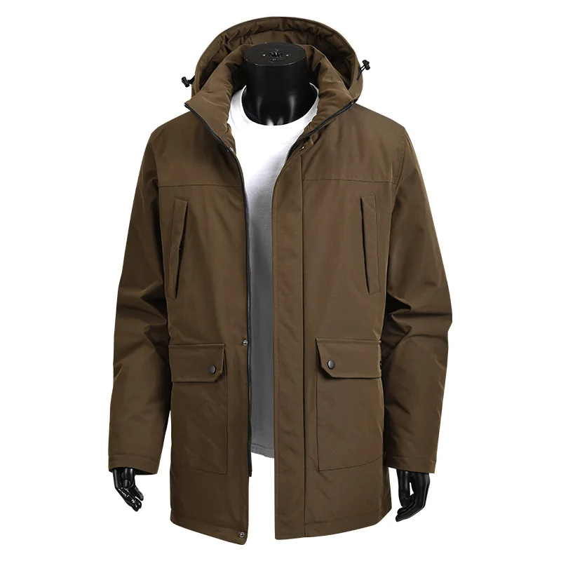Chaqueta con capucha para hombre, traje de Montañismo al aire libre acolchado de algodón, informal, versátil, a la moda, grueso, cálido, para otoño e invierno