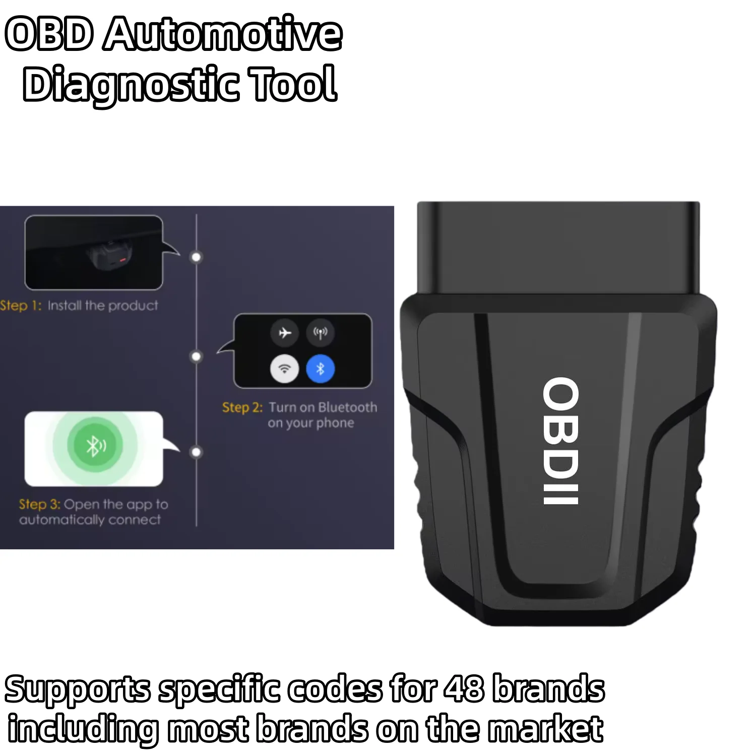 V011 بلوتوث 5.4 أداة تشخيص obdii 9 بروتوكولات iOS/أندرويد استبدال ELM327