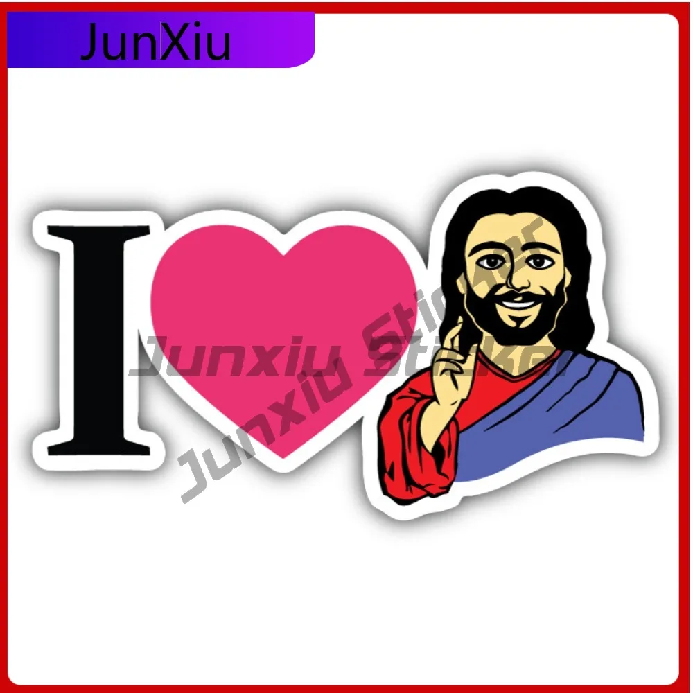 

I Love Jesus Cute Premium Durable Aesthetic Bumper Decal Sticker Waterproof Vinyl Car Laptop Window Auto Exterior Gift Decor