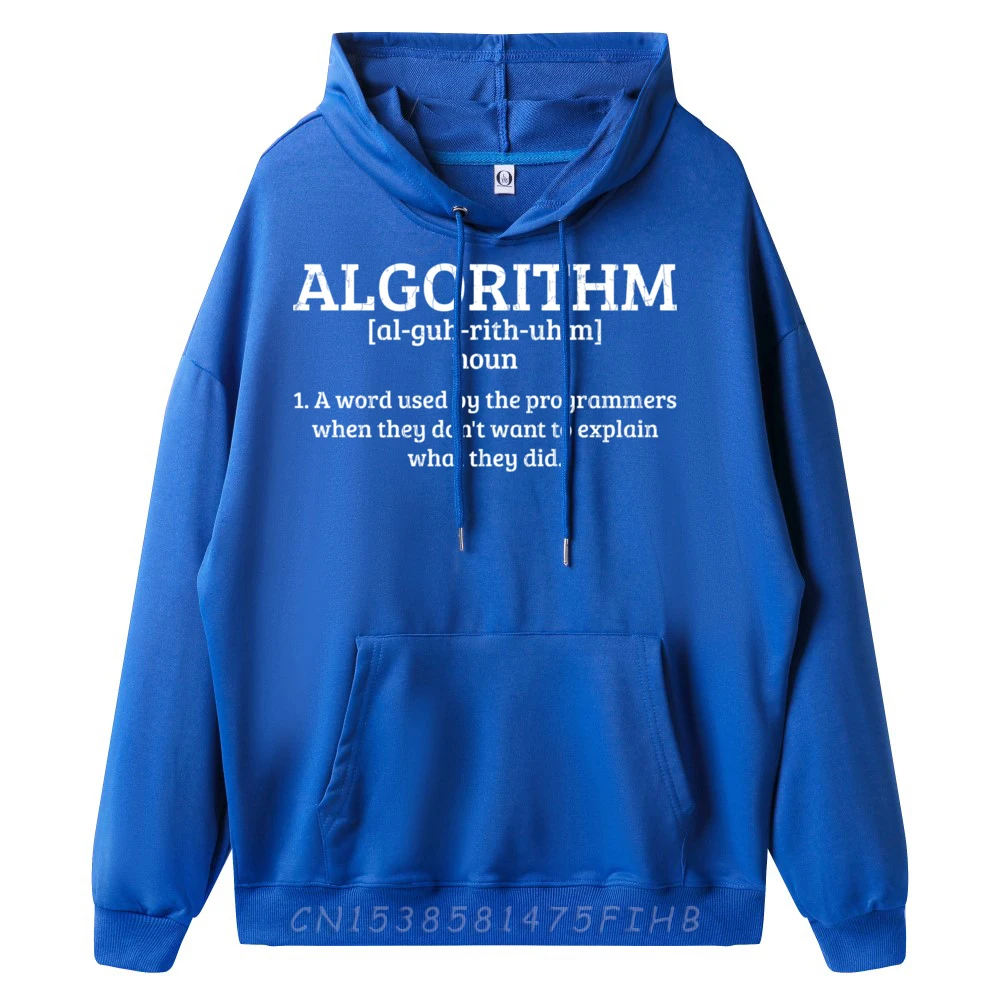 Algorithm Definition Funny Computer Programmer Graphic Vintage Hoodies Men Men's Oversize Long Sleeve Large Size Harajuku