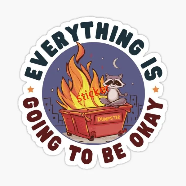 

Dumpster Fire Motorcycle Bumper Laptop Speedboat Rear Windshield Sticker Scratch-proof Stickers Accessories