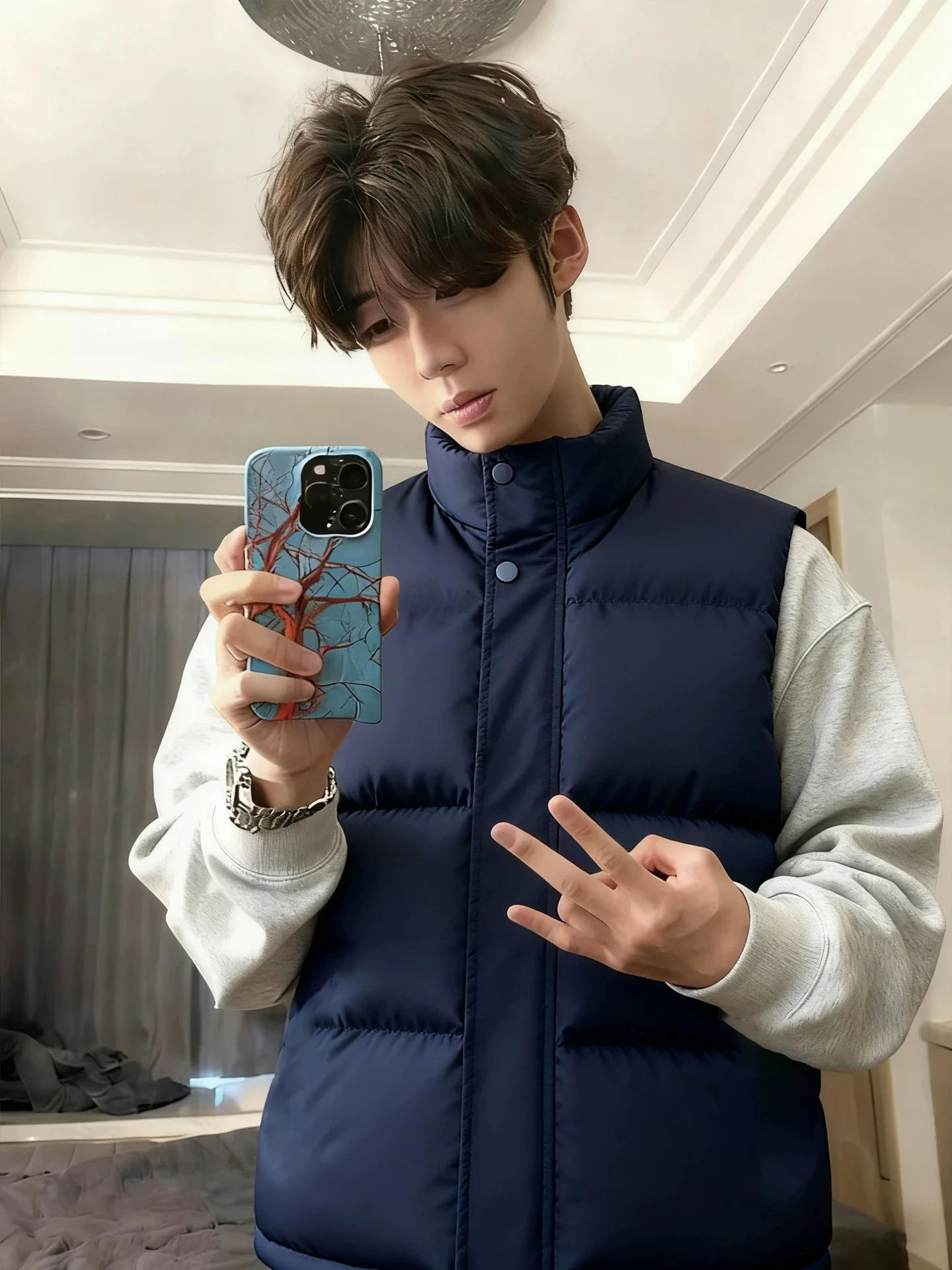 Thickened Stand Collar Jacket Cotton Vest Men Women Autumn Winter Fashion City Casual Style Warmth Zipper Closure  Color