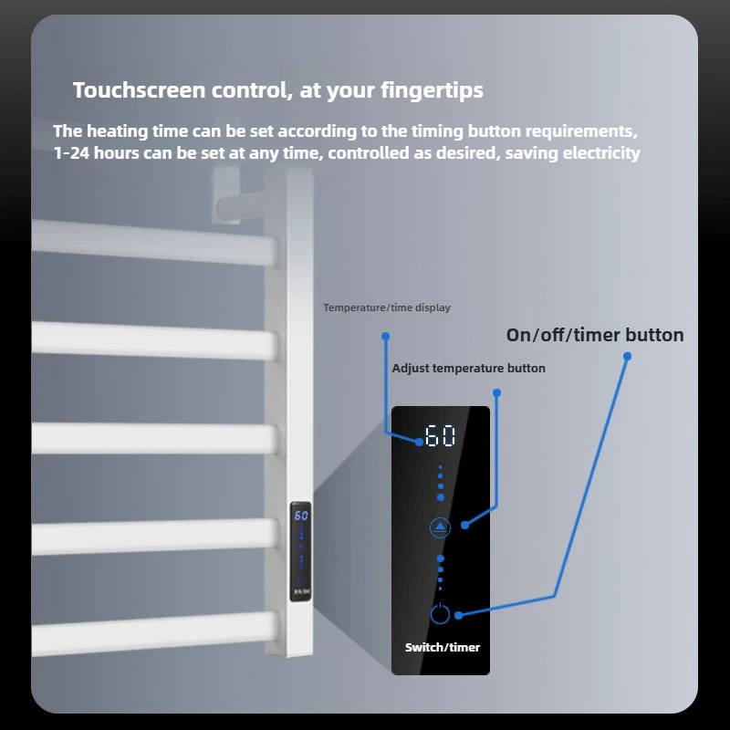 Carbon Fiber Electric Towel Rack,timed Drying,bath Towels,non Perforated Storage Rack,electric Heating Constant Temperature Rack