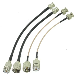 UHF PL259 enchufe macho y conector hembra SO239 a BNC conector macho engarce RG58 RG316 Terminal de cable RF jumper pigtail 6 pulgadas ~ 10M