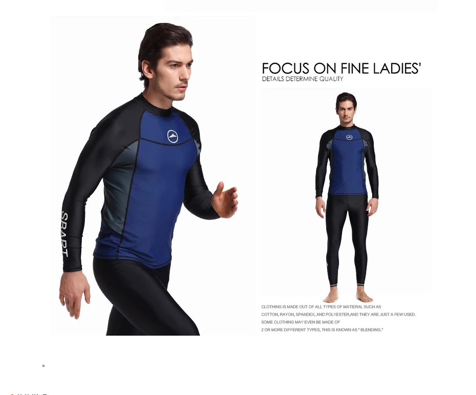 Men's swimsuit long sleeved sun protection swimming top vacation hot spring floating diving suit adult jellyfish diving suit image 6