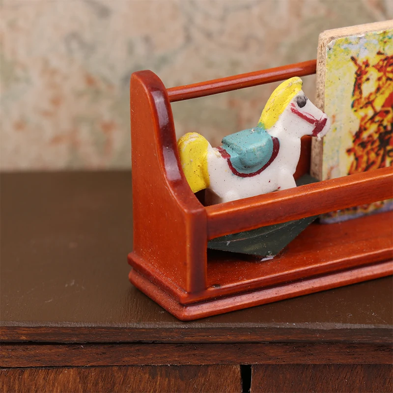 1/12 Dollhouse Mini Newspaper Rack Wall Cabinet Bookcase Model Doll Home Furniture Decor Toy Dolls House Micro Scene Ornaments