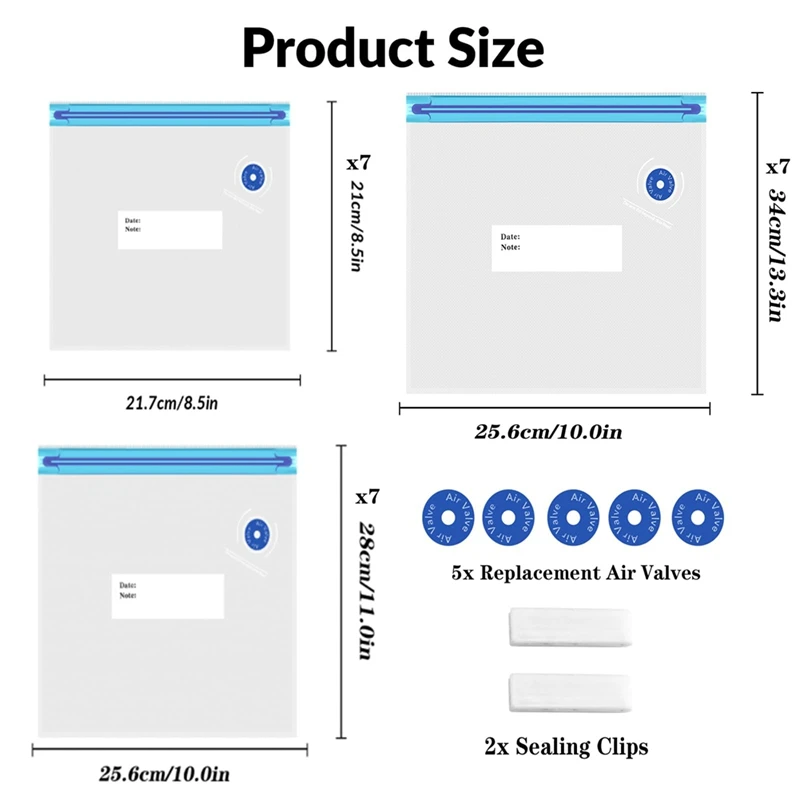 M12ksous Vide Bags, With Air Valve, Double-Layered Food Storage For Cooking, Food Storage, And Microwave Heating.