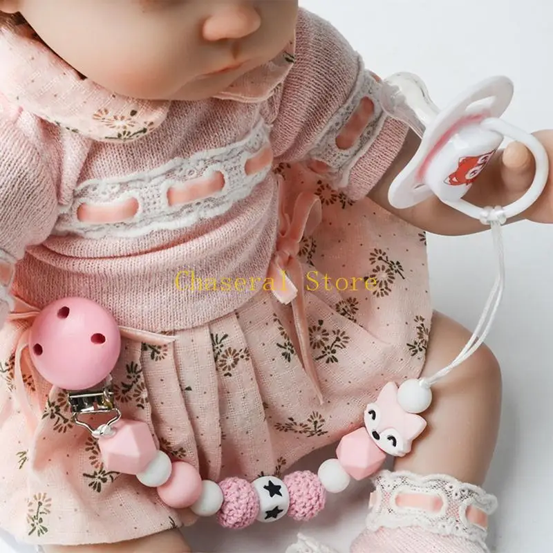 E7ce Baby Pacifier Clip Nursing Holder ผู้ถือซิลิโคนลูกปัด Teether Chain คลิป Diy Dummy หัวนม
