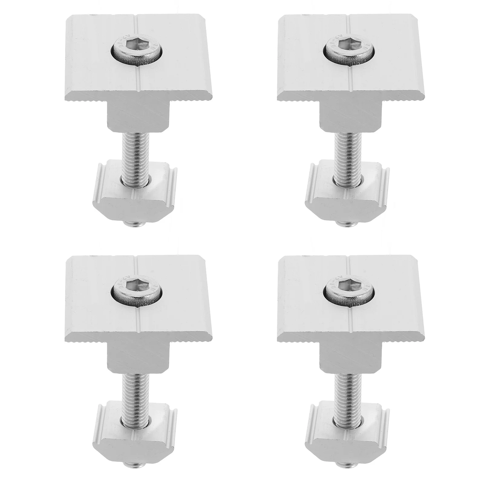 

4pcs Aluminum Alloy Solar Panel Mid Clamps Hex Socket Head Cap Bolts Spring Washer Durable Mounting Hardware Compatible