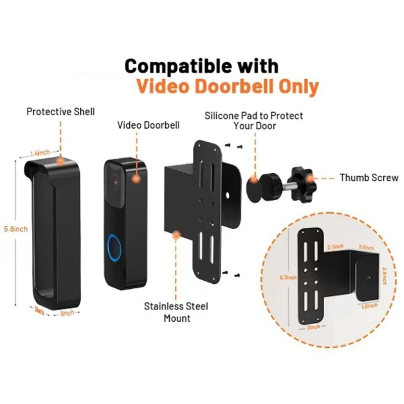 مقاوم للطقس في الهواء الطلق لحل تثبيت جرس الباب بالفيديو بدون حفر