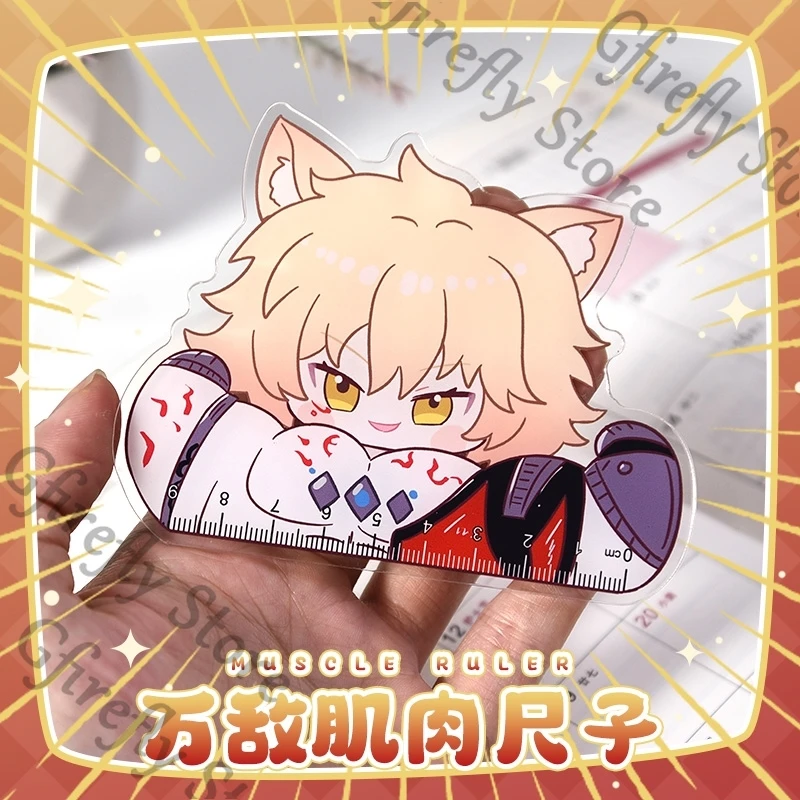 Anime Ruler Acrylic Mydei Muscle Straightedge Stationery Colleagues High Quality Q Version Pectorales Honkai: Star Rail Gift