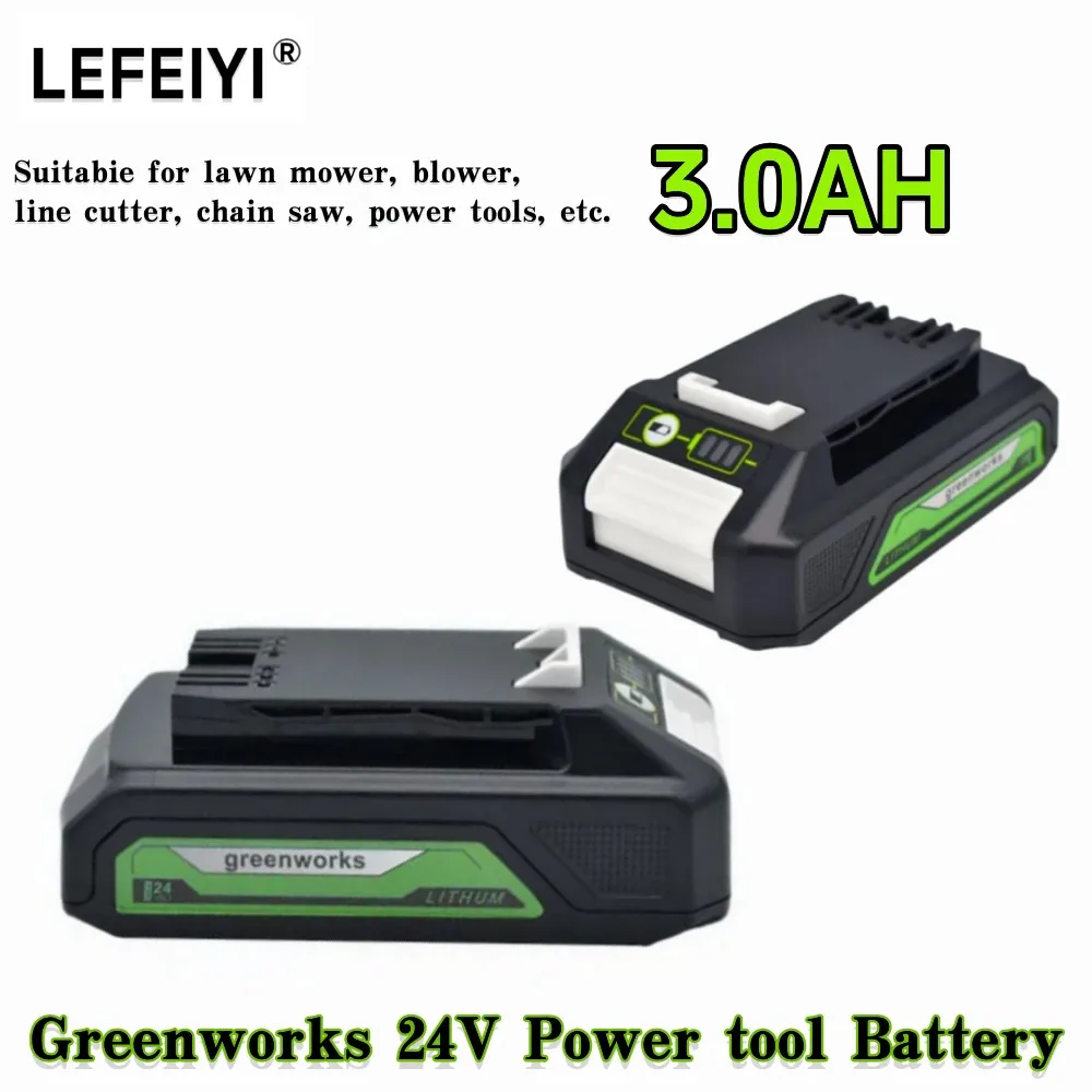 Greenworks-Batterie lithium-ion 24V, 3,0 Ah, équipement d'outils G24B2, 29842, 29852, BAG708, 29322, 21342, produit d'origine, tout neuf, 100%