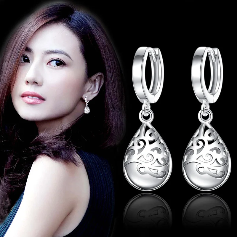 Anting perak 925 Sterling, anting-anting tetesan air Totem batu mata kucing untuk wanita, hadiah perhiasan