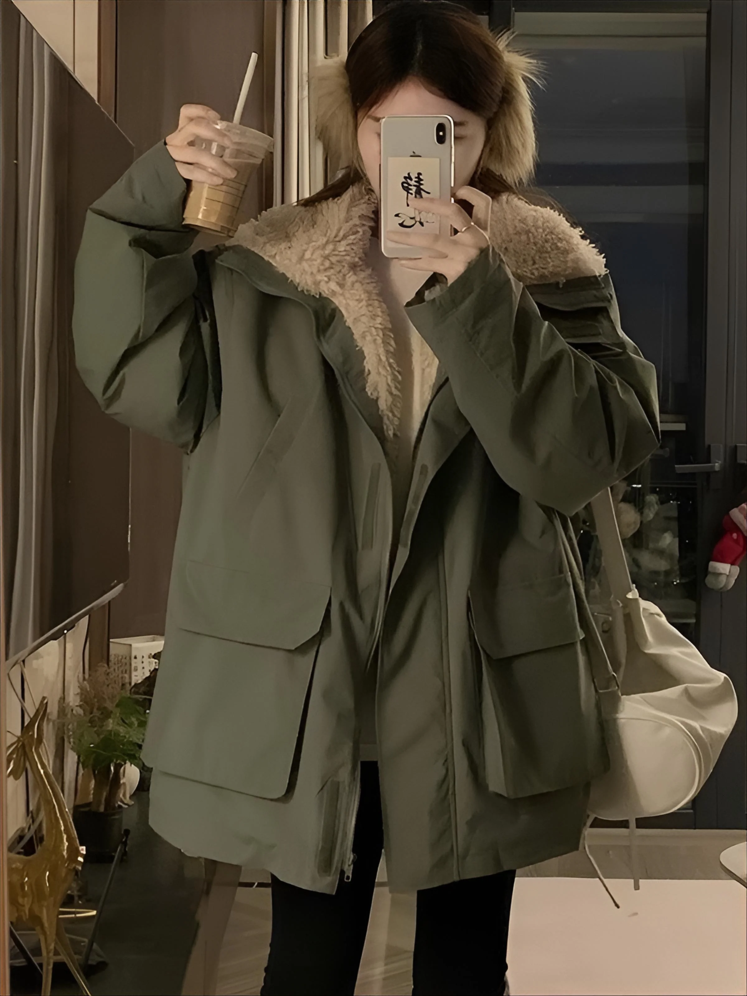 

Parkas Yellow Womens Fall Fiber Trendy Neckline Trekking Cinched Feminino Soft Spliced Fur Down Feminina Sporty Rainproof Simple