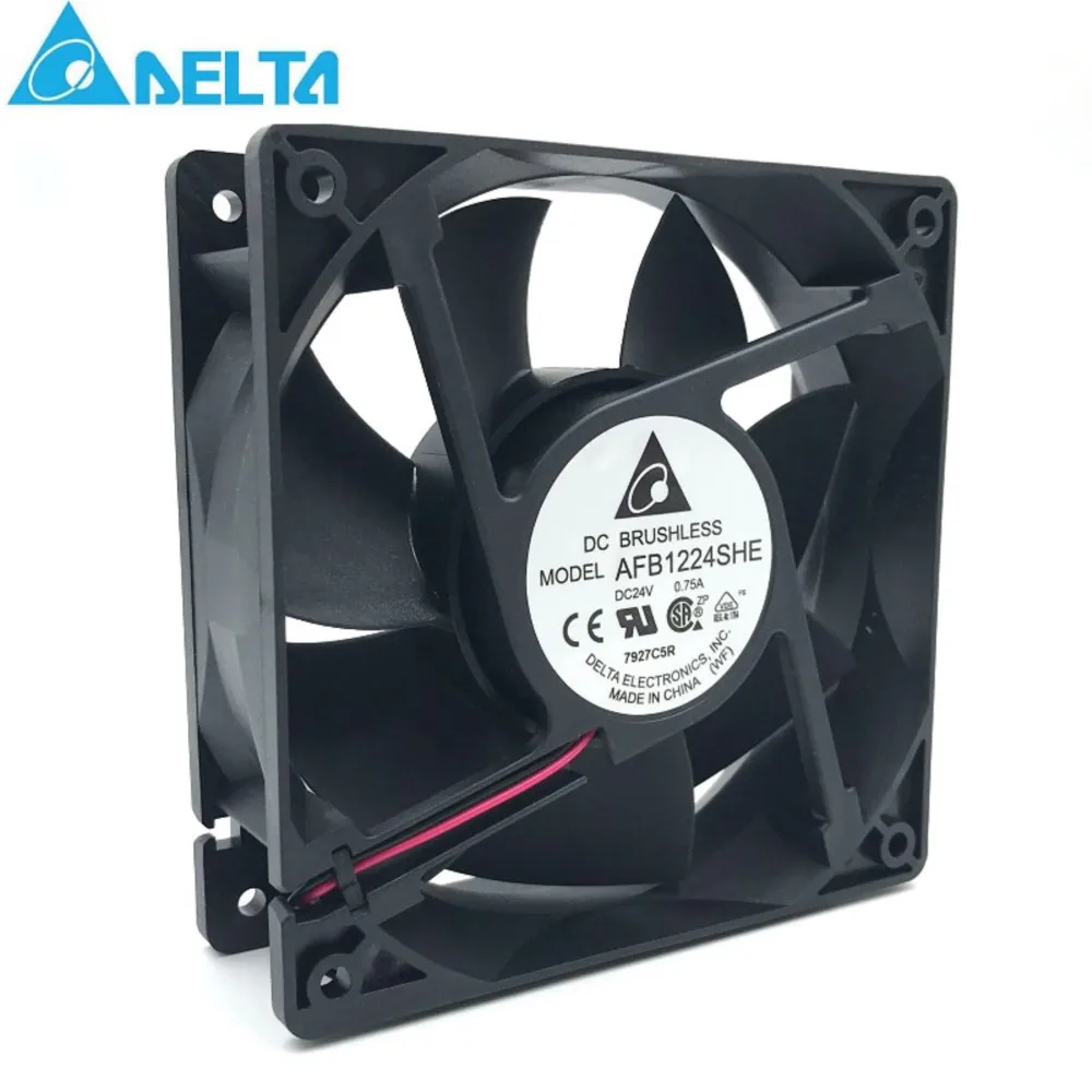 for delta AFB1224SHE 120*120*38mm DC 24V 0.75A 2-wire lead 3700RPM 151.95CFM 53DBA Cooling fan