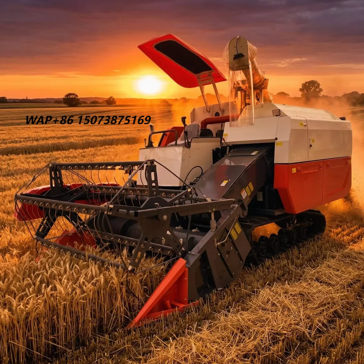 High Quality Rice and Wheat Combine Harvester with 2200mm Cutting Table Stable Performance