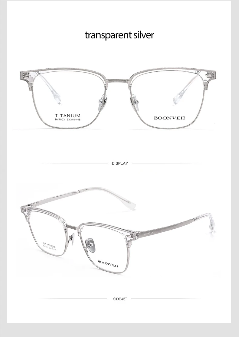 Reines Titan Rahmen Gläser Vollrand Brillen Federscharniere Männer Stil Kurzsichtige Brille Neue Ankunft Gläser – Detail 15