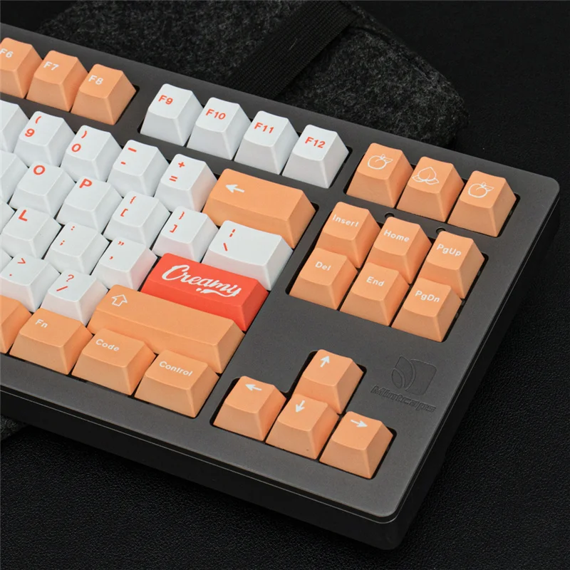 Imagem -04 - Pbt Material Dye Sublimação Keycap para Teclado Mecânico Interruptor mx Peaches Creme Keycaps Perfil Cereja 23 Chaves 129 Chaves