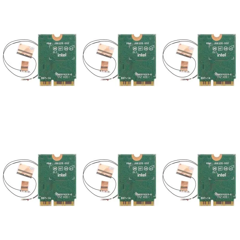 6Pack X(Wifi Card Ax201 Ngw with Antenna Wifi 6 3000Mbps M.2 Cnvio2 Bluetooth 5.1 Wifi Adapter for Windows10