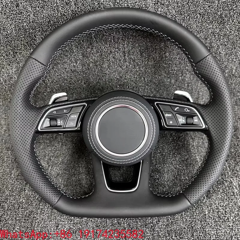 

ForBlack Perforated Leather Carbon M Sport Steering Wheel for B8 B9 R8 A3 A4 A5 A6 A7 A8 Q5 Q7 MK3 TTRS TTS S3 High Qualit