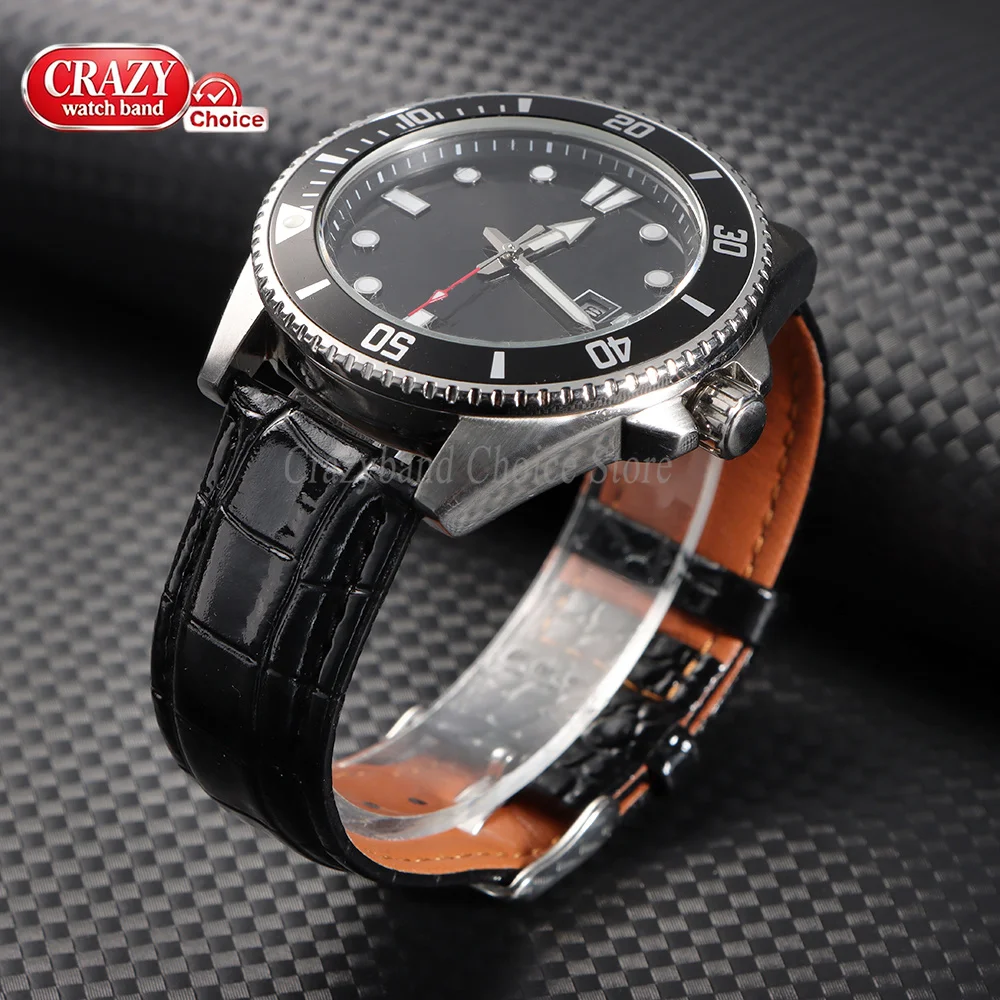 Leder-Uhrenarmband mit Eidechsenmuster, 18 mm, 20 mm, 22 mm, Business-Universal-Armband für Herren und Damen, Ersatz-Uhrenarmband, Zubehör, Braun – Detail 8