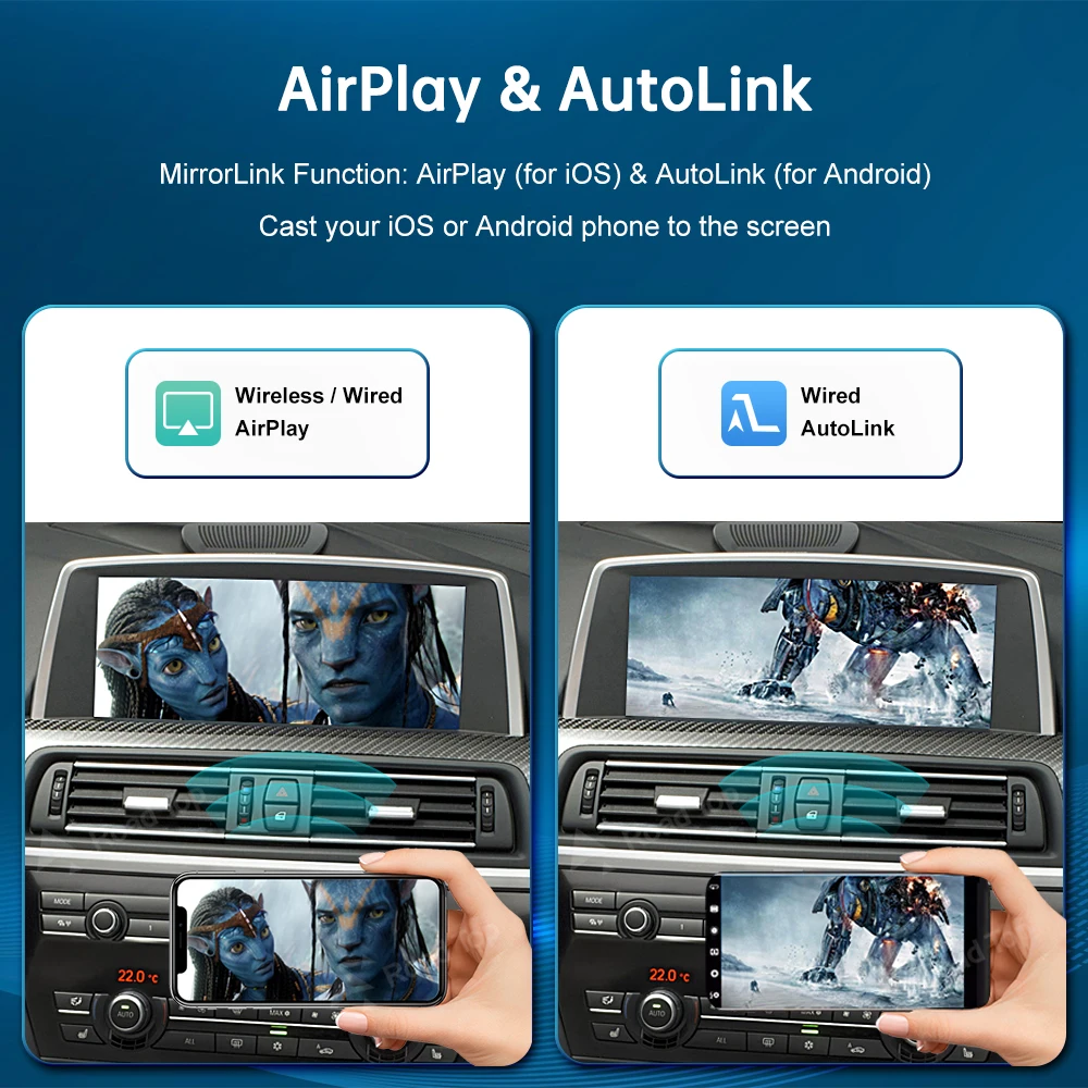 Road Top Wireless CarPlay Android Auto for BMW 6 Series F06 F12 F13 CIC NBT G32 EVO 2010-2020 with Airplay Mirror Link Functions