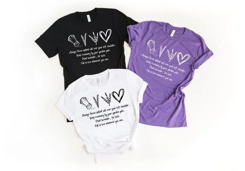 

Practical Magic Salt Lavender Love Shirt, Inspirational Magic Spell Fashion 100%Cotton O Neck Casual Short Sleeve Top Tees y2k