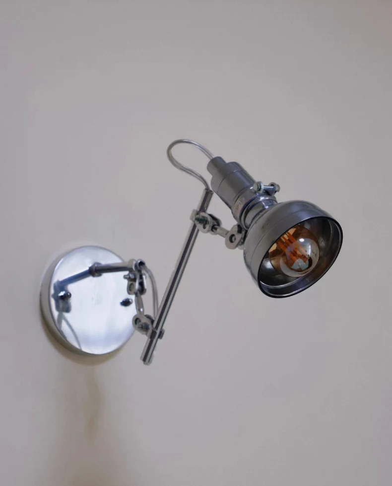 Amerikanische silberne Wandleuchte Stil E14 Glühbirne Schwingarm Wandleuchte Schlafzimmer Foyer Esszimmer Schlafzimmer Leseleuchten – Detail 10