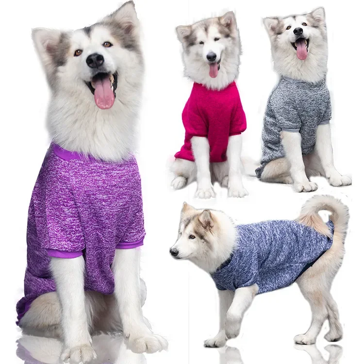 

2025Medium And Large Dogs Autumn Winter Knitted Hoodie Warm Border Collie French Bulldog Pet Cat Clothes Dog Supplies Golden Ret