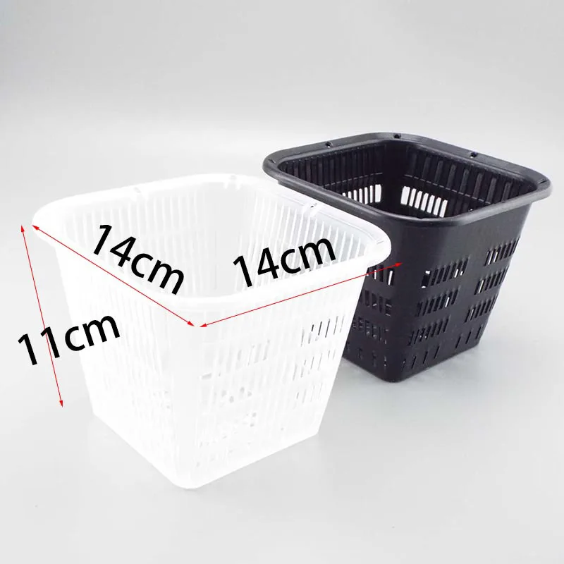 5pcs Breathable Orchid flower plant grow Pot net Mesh cup Planters Container Plastic Slotted wall hanging Holes Pot white black