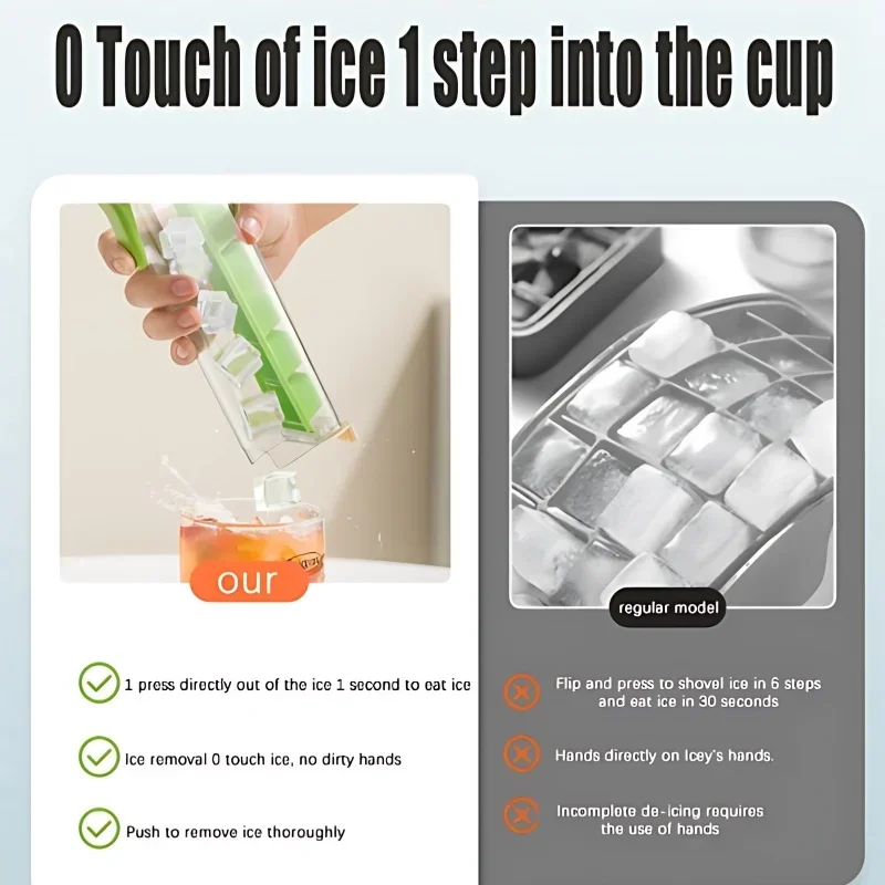 1-20PCS One-handed Pressing Ice Lattice Easy To Release Frozen 6 Compartments Home Creative Ice Mould Homemade Small Ice Moulds