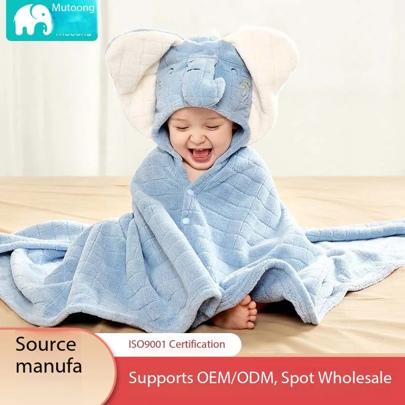 バスバスローブ幼児幼児タオル男の子女の子毛布おくるみフード付き漫画サンゴフリースタオルブランケット新生児子供寝具