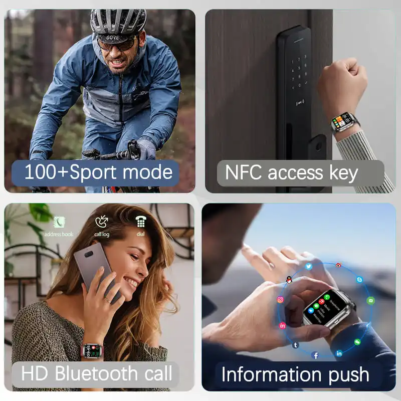 New Air Pump Blood Pressure Accurate Measure Smart Watches Men Micro Physical Examination Fitness Sports Airbag SmartWatch 2025