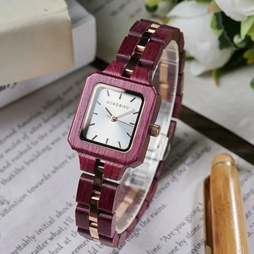 BOBO BIRD Wood Watch Women Japanese Quartz Movement Wristwatch Design Female Simple Fashion Watch Personalized Engraved Gift Box