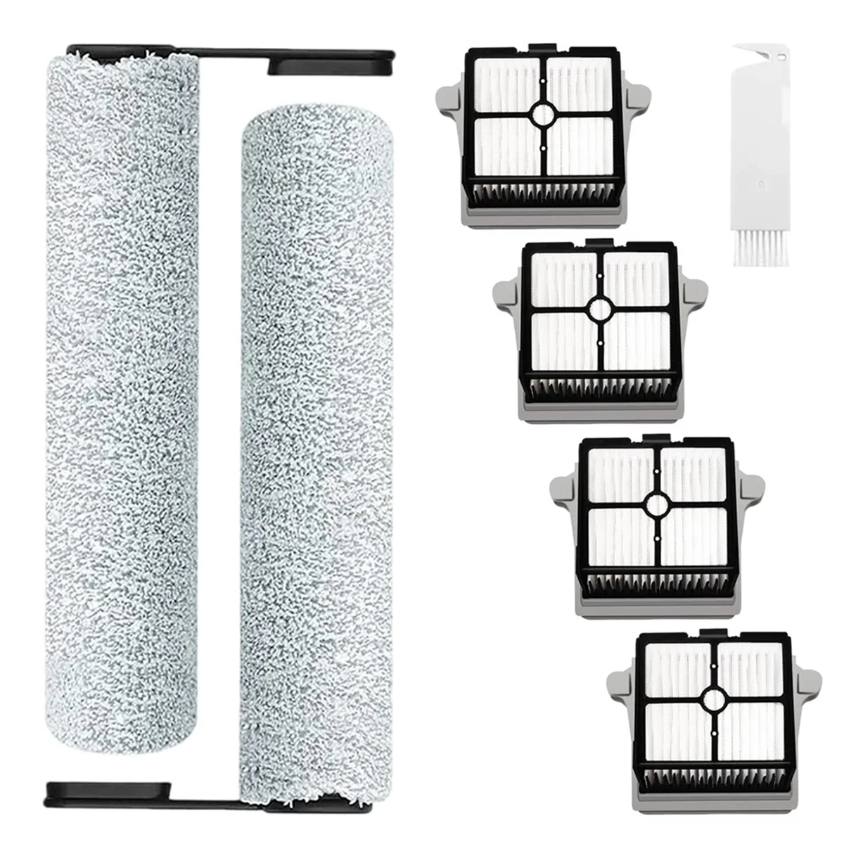 

AUU-Replacement HEPA Filters and Brush Roller Set for Floor ONE S6/S6PRO Cordless Wet Dry Floor Washer Vacuum Cleaner