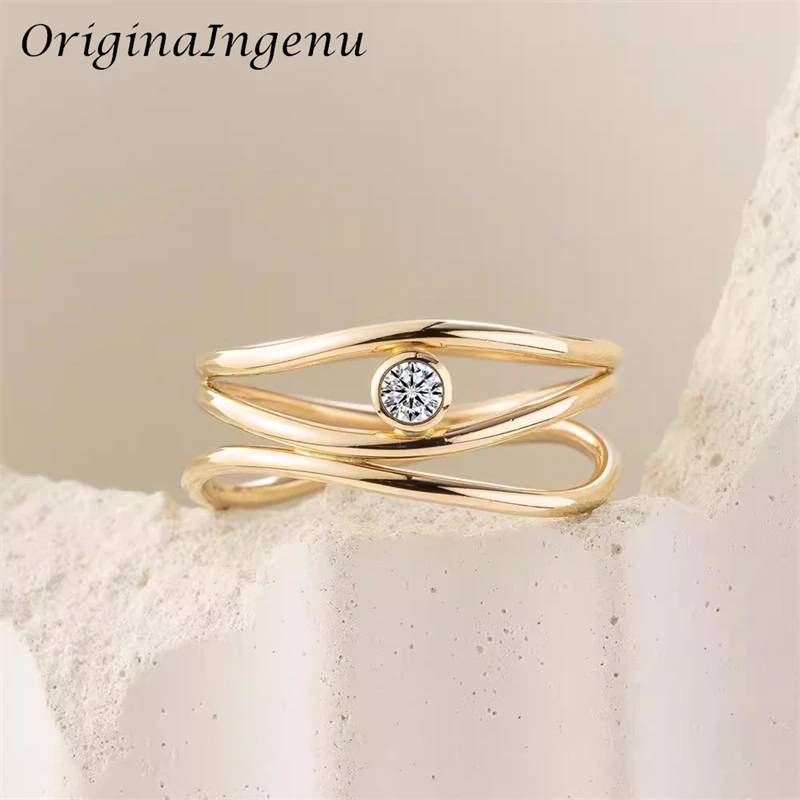 

14K Gold Filled Moissanite Ring Personalized Handmade Band Ring Minimalism Jewelry Tarnish Resistant Jewelry Boho Women Ring