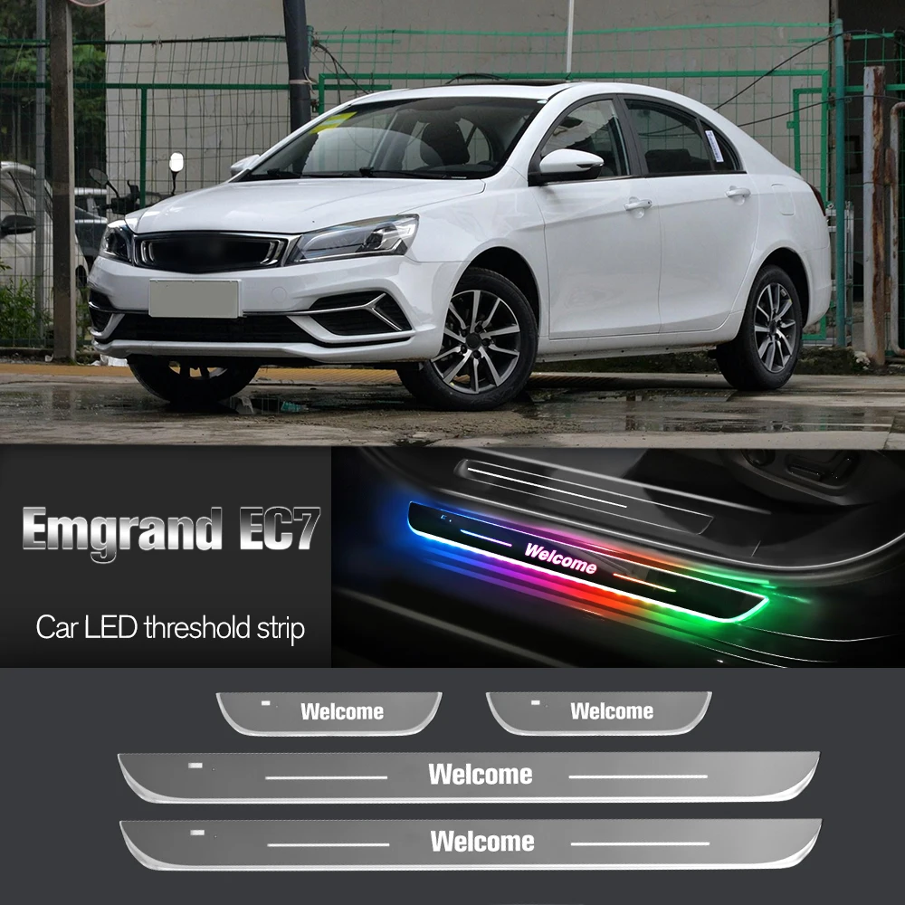 

Car Door Sill Light For Geely Emgrand EC7 2018-2020 2019 Customized Logo LED Welcome Threshold Pedal Lamp Accessories