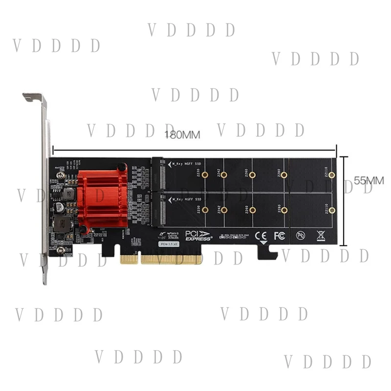 Z FOR PCI-E3.1 X8 Dual M.2 NVMe SSD to PCIe Adapter Card ASM2812 Expansion Card