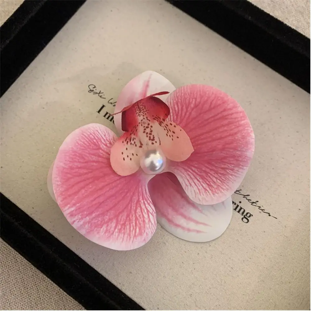 

Colorful Chic Hair Grip Handmade Orchid Flowers Hair Clips Sand Beach Hair Accessories Butterfly Hairpin Women