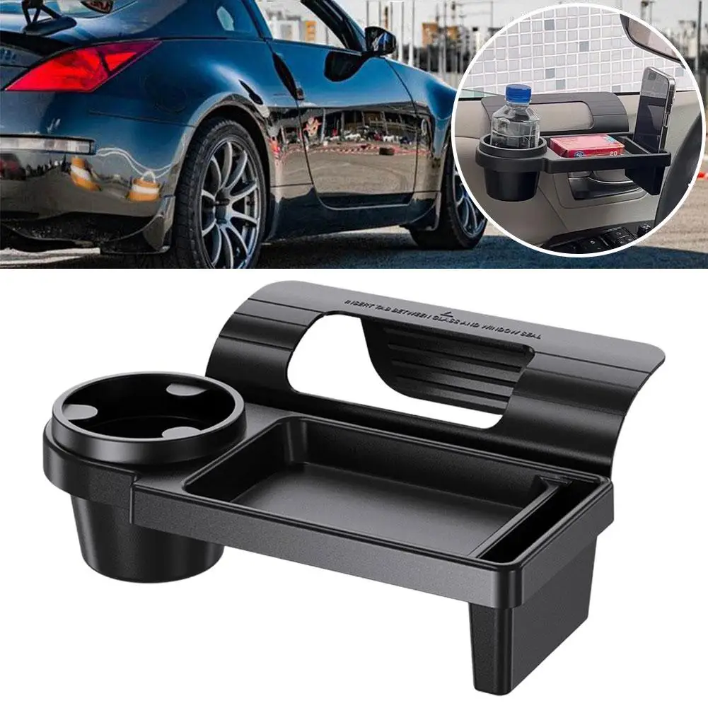 Car Organizer Box With Cup Holder Drink Holder Side Door Window Phone Slot Multifunctional Hanging Storage Rack For Vehicle G2J2