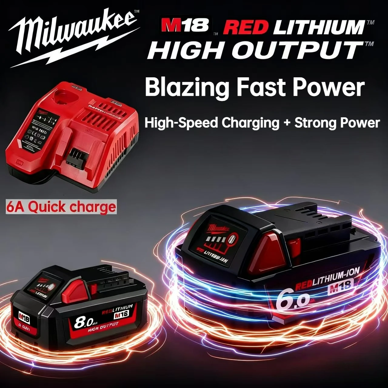 

100% Strong Power Milwaukee Power Tools M18 M18B6 Battery , Milwaukee 18V XC 6.0Ah Li-ion Battery High-Speed Charging