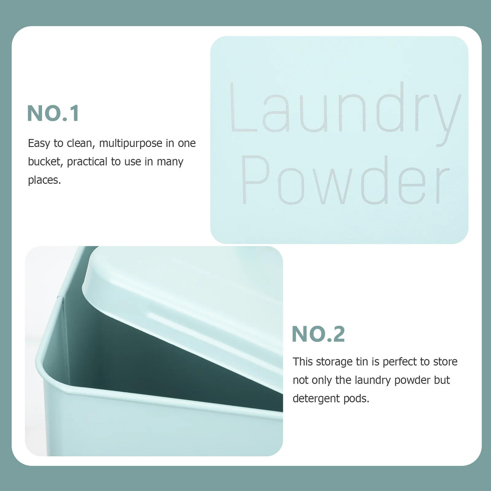 

1Set Metal Laundry Powder Holder Heavy Duty Fabric Softener Dispenser Sturdy Iron Bucket for Laundry Soap Condensate Beads