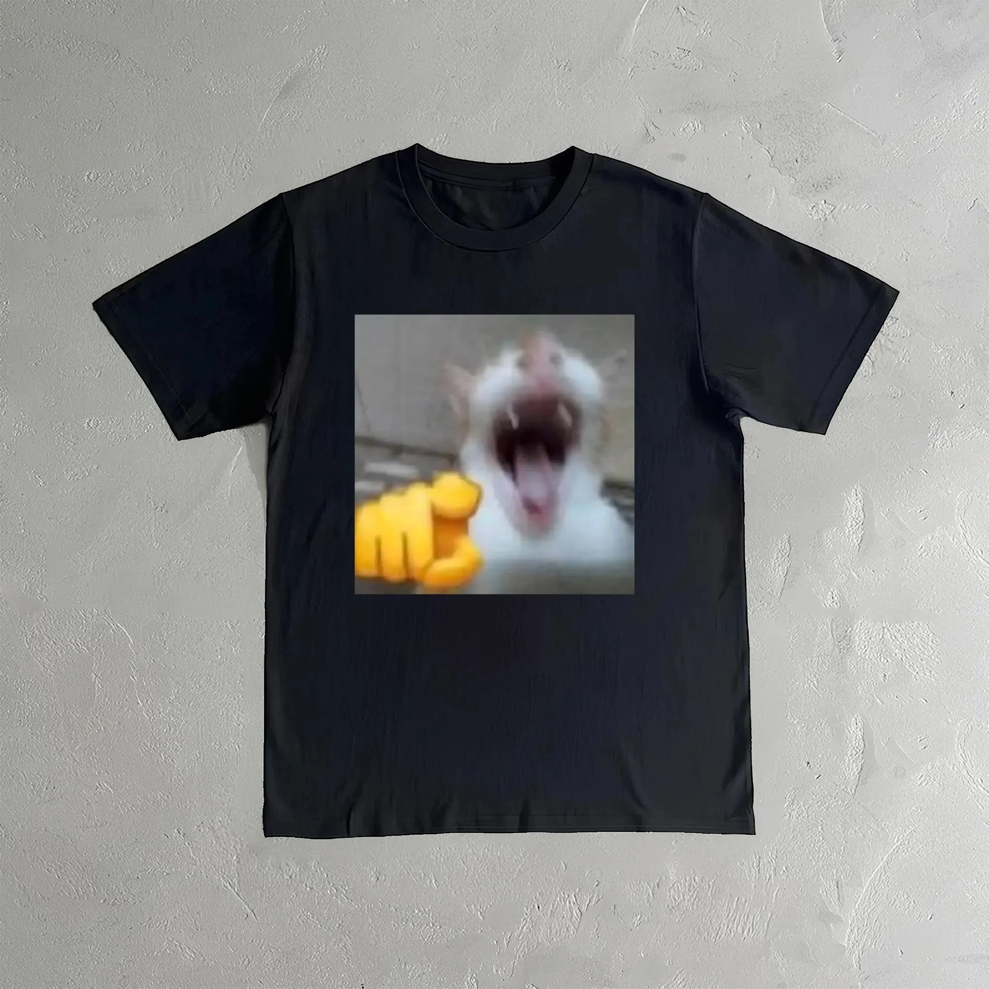 

Laughing Cat Meme T-Shirt: Funny Cat Lover Gift Comfortable and Soft Breathable Fashionable Street Hip-hop Men's Clothing
