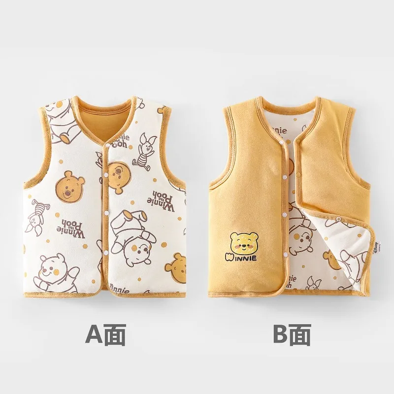 Disney Mickey Minnie Donald Duck cartoon animation autumn and winter vest outer wear quilted thermal vest for girls and boys