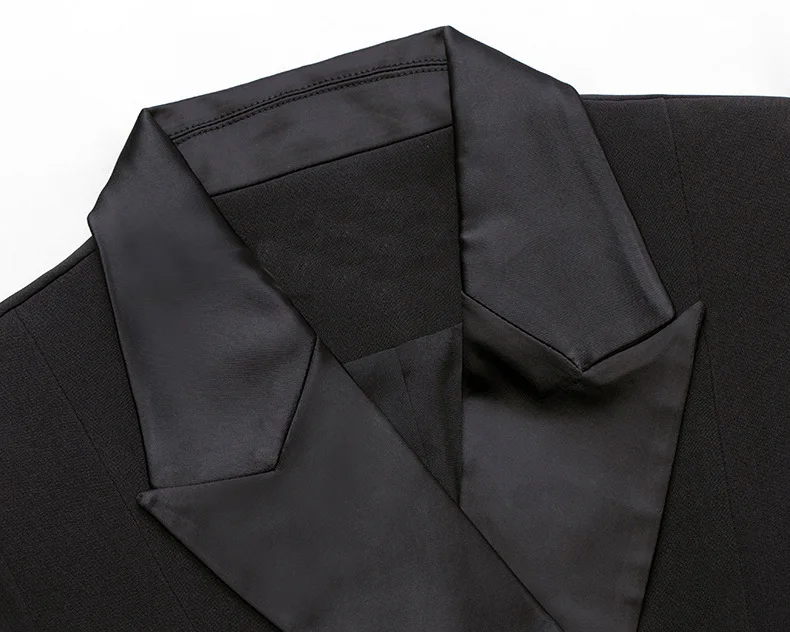 เสื้อสูทมินิสูทสีดำสไตล์ยุโรปและอเมริกาสำหรับผู้หญิง แฟชั่นใหม่ประจำฤดูใบไม้ร่วง ดีไซน์ทันสมัย