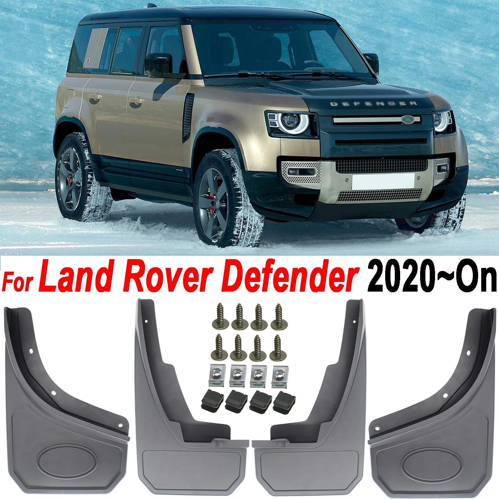 

X4 Mudflaps Mud Flaps Front & Rear Mudguard Splash Fender For Land Rover Defender L663 2020-2022 Cover Car Accessories Protector