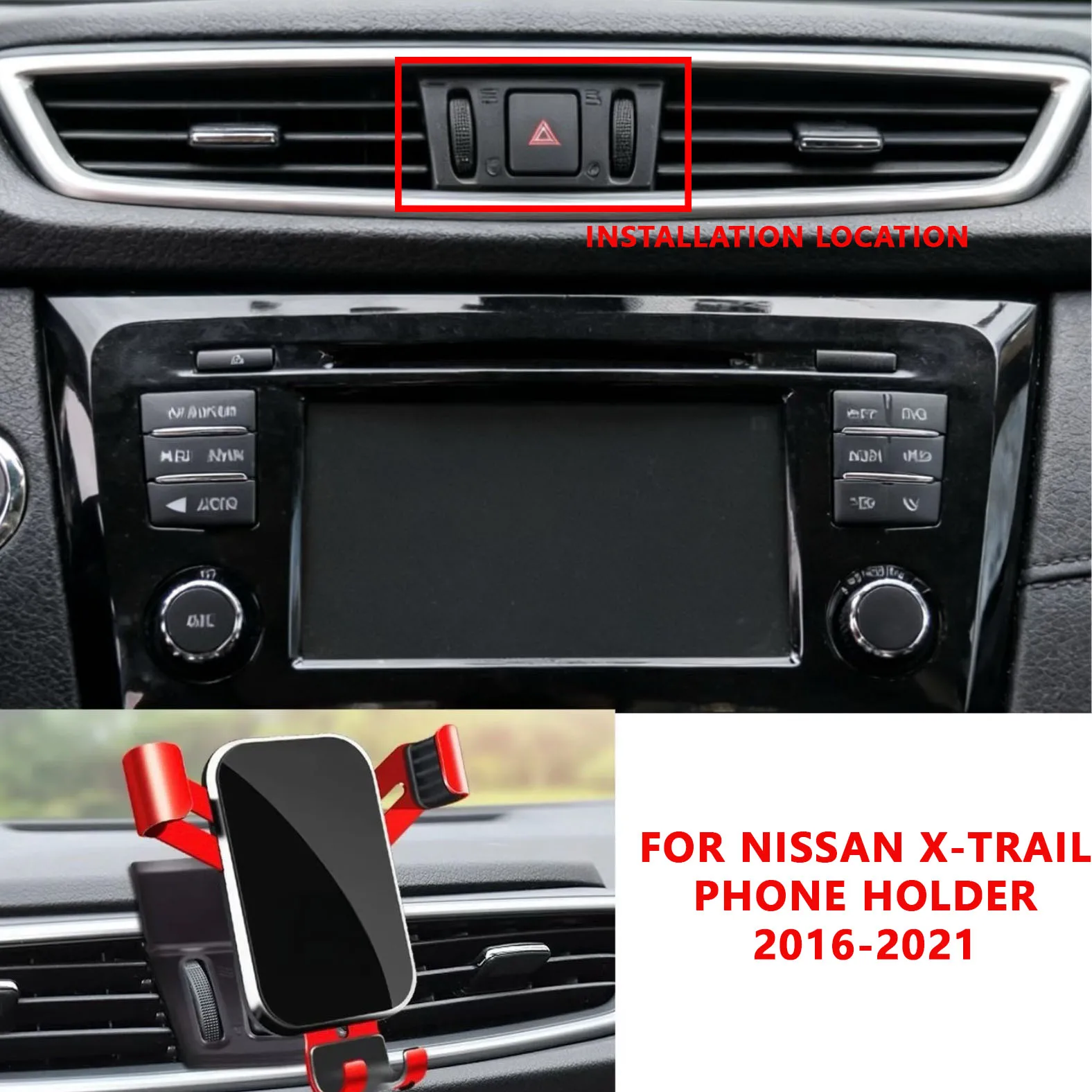Car Mobile Phone Holder For 2016-2021 Nissan X-Trail  Air Vent GPS Gravity Stand Special Mount Navigation Bracket