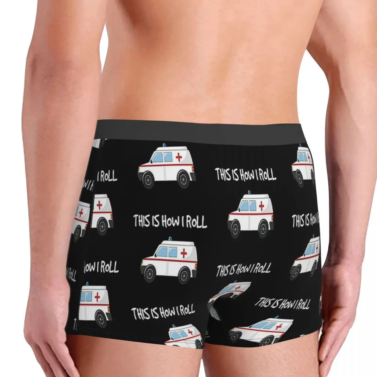 Funny EMTs This Is How I Roll Paramedics Ambulance Ambulances Meme Underpants Panties Men\'s Underwear Shorts Boxer Briefs