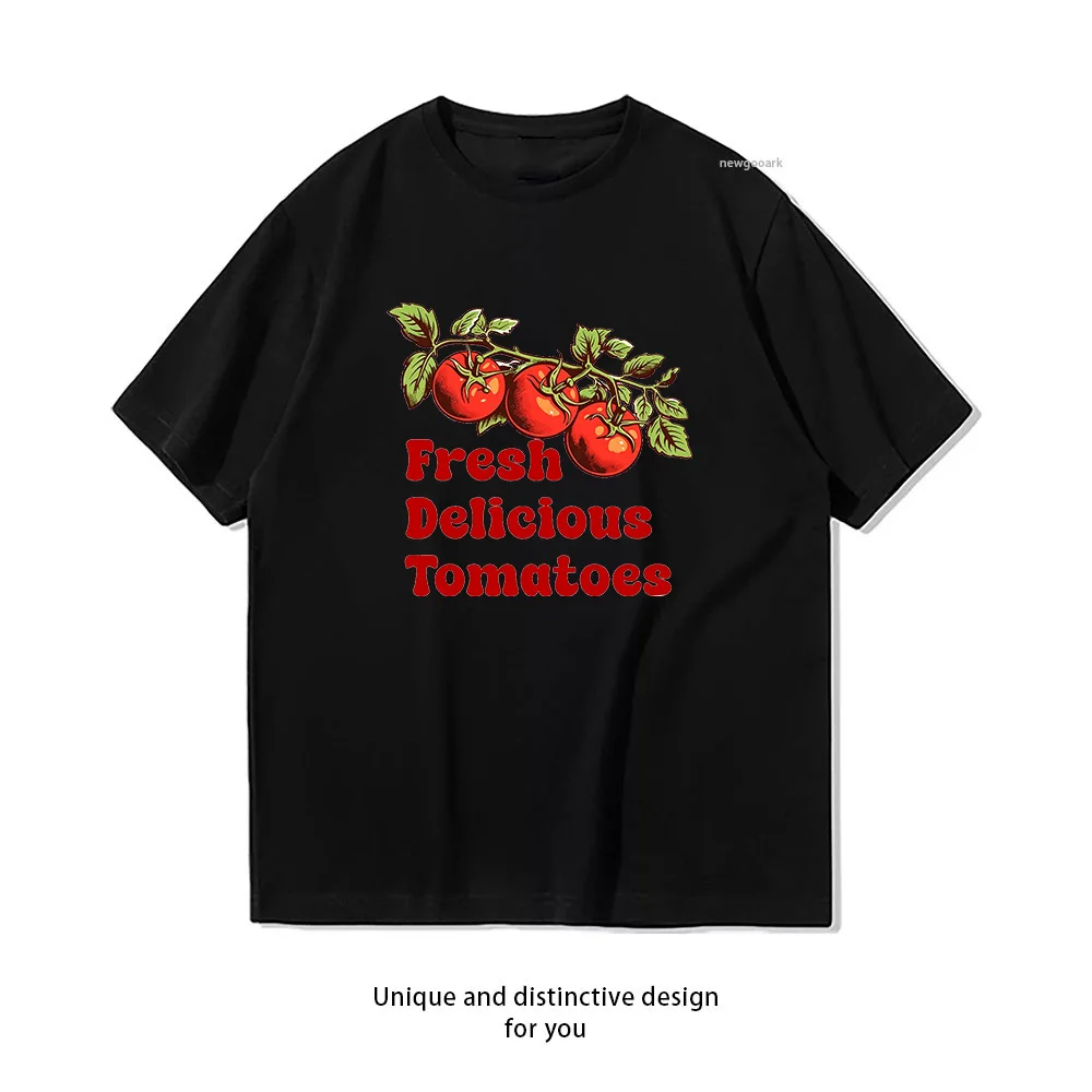 Fresh Delicious Tomatoes Summer Vegetable T-shirt Woman Man Summer Cotton Graphic T Shirts Adult Casual Streetwear Camisetas Top